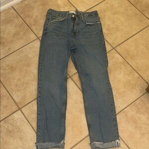 Zara Blue Ankle Cropped Women's Jeans